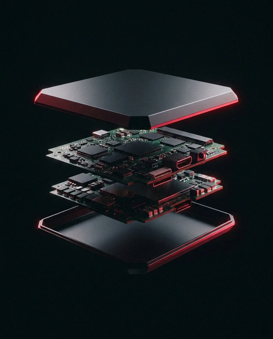 Exploded view of an electronic device